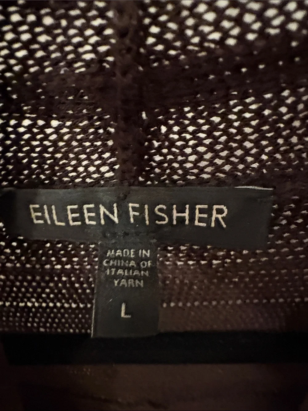Eileen Fisher 100% Wool Ribbed Draped Open-Front Cardigan in Deep Brown